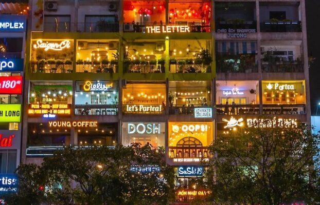Cafe Apartment in Ho Chi Minh City night