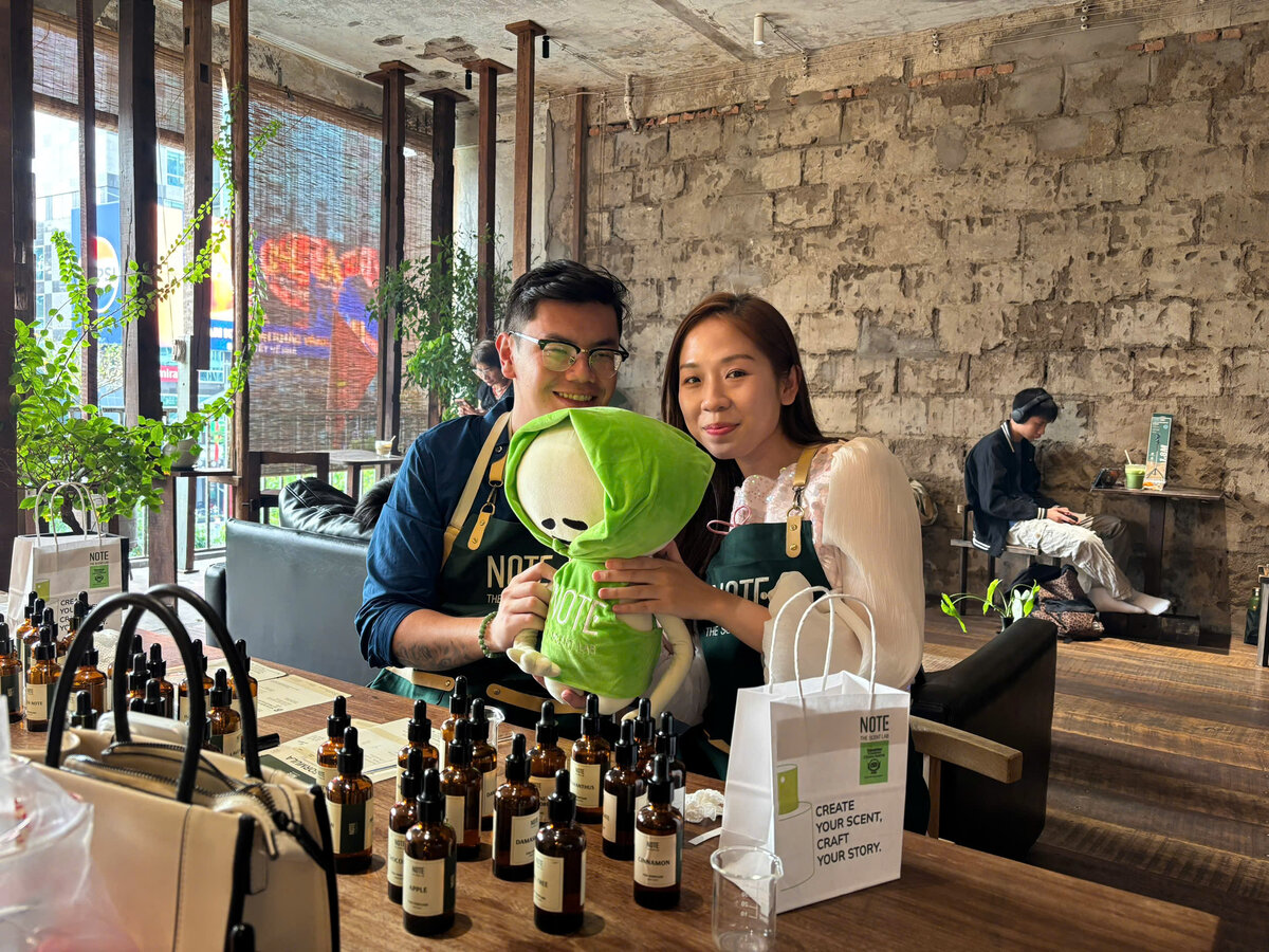 Finished custom perfume bottle from solo female Saigon workshop at NOTE