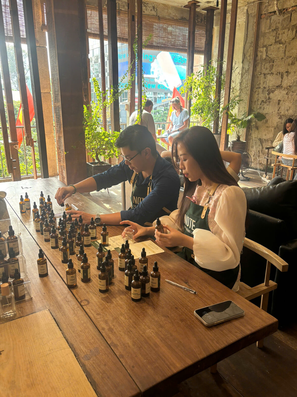 NOTE perfume workshop 30 plus raw materials solo female travel Saigon