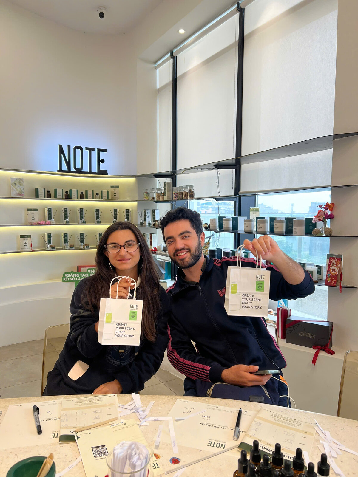 NOTE perfume workshop gift card — 30+ raw materials including Vietnamese botanicals