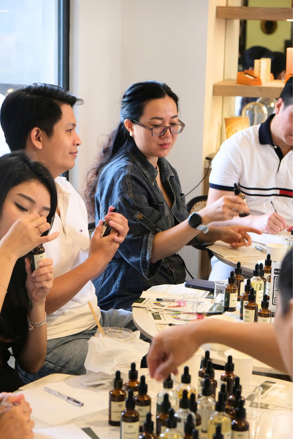 Korean and Russian travelers at NOTE Saigon perfume workshop Day 6