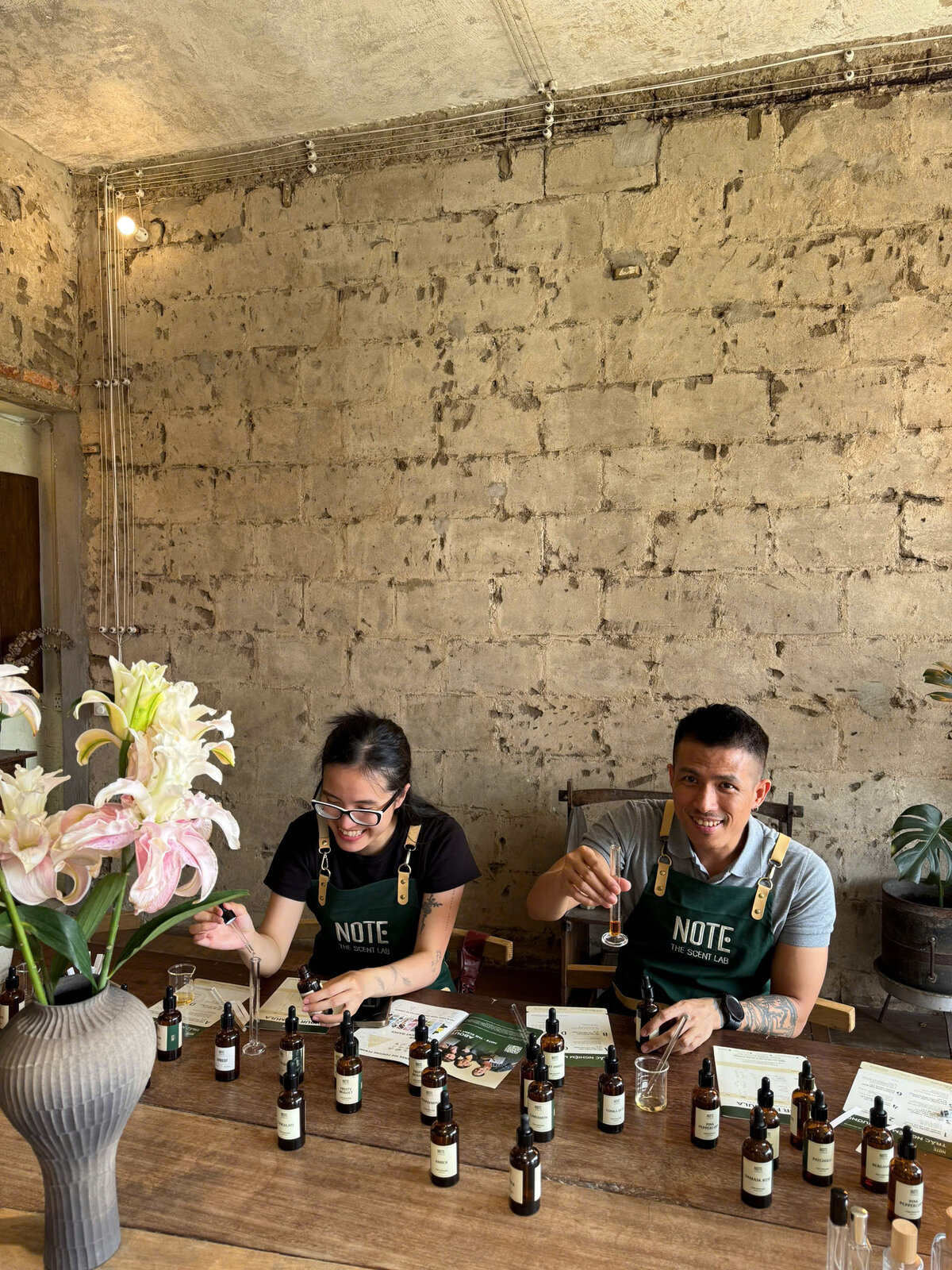 operahouseareacoupleworkshop Perfume Workshop by NOTE The Scent Lab Couple at perfume workshop near Opera House Saigon