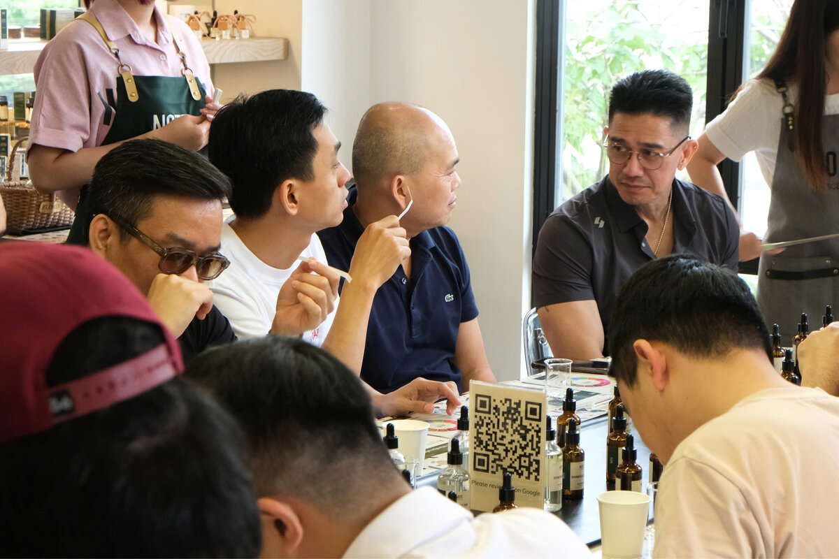 creating custom fragrance at NOTE The Scent Lab Hanoi