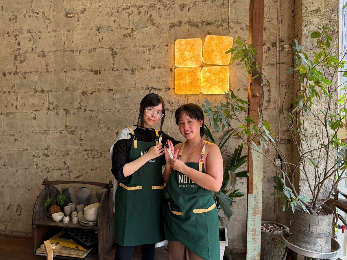Visitors after completing perfume workshop at Cafe Apartment Ho Chi Minh City