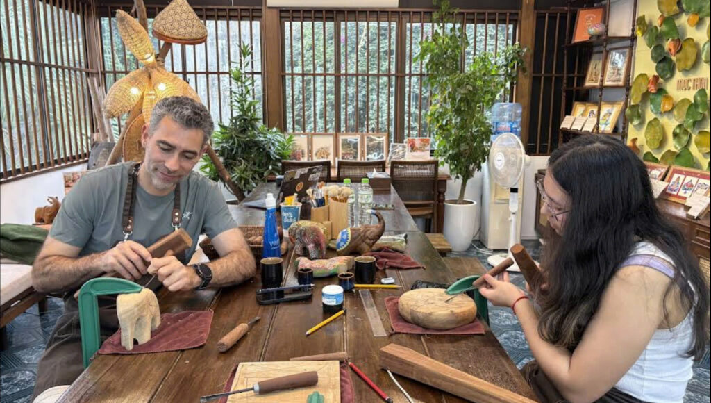 Wood carving workshop in Hanoi traditional Vietnamese wood carving unique experiences in Hanoi craft workshops in Hanoi Moc Thon Woodtales