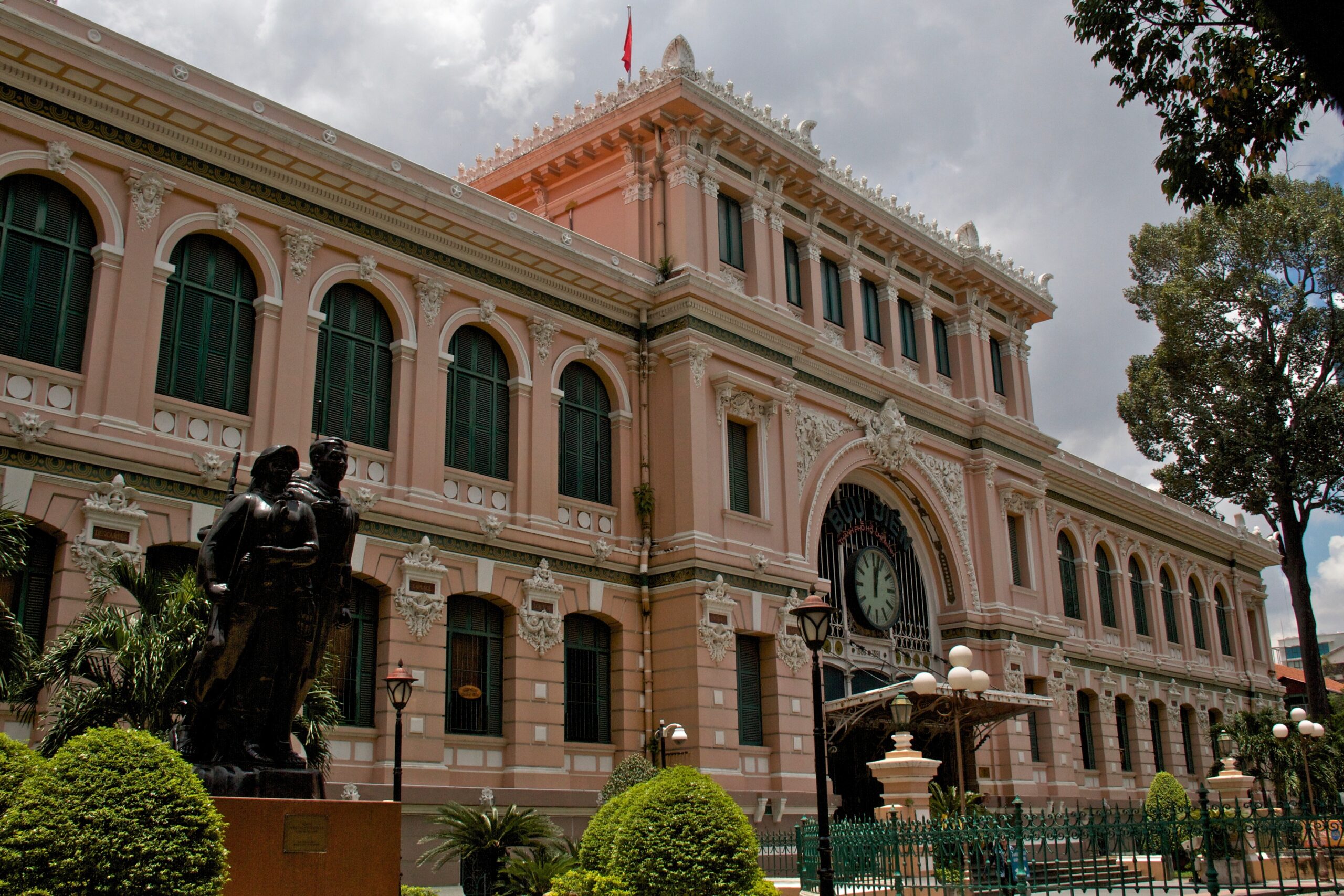 Saigon Central Post Office, a French colonial Saigon top attraction next to Notre-Dame